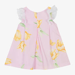 Balloon Chic-Baby Girls Pink Floral Cotton Dress | Childrensalon Outlet