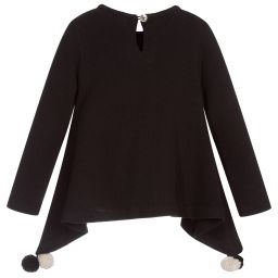Balloon Chic-Black Cotton Knit Sweater | Childrensalon Outlet