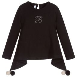 Balloon Chic-Black Cotton Knit Sweater | Childrensalon Outlet