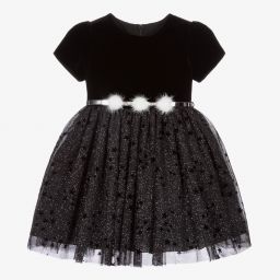 Balloon Chic-Black Velvet & Tulle Dress | Childrensalon Outlet