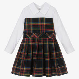 Balloon Chic-Girls Black & Red Tartan Dress | Childrensalon Outlet