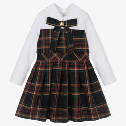Balloon Chic-Girls Black & Red Tartan Dress | Childrensalon Outlet