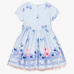 Balloon Chic-Girls Blue Cotton Dress | Childrensalon Outlet