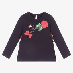 Balloon Chic-Girls Blue Cotton Sweatshirt | Childrensalon Outlet