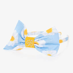 Balloon Chic-Girls Blue Daisy Print Hairband | Childrensalon Outlet