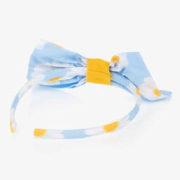 Balloon Chic-Girls Blue Daisy Print Hairband | Childrensalon Outlet