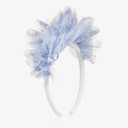 Balloon Chic-Girls Blue Floral Tulle Hairband | Childrensalon Outlet