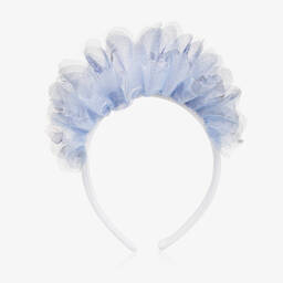 Balloon Chic-Girls Blue Floral Tulle Hairband | Childrensalon Outlet