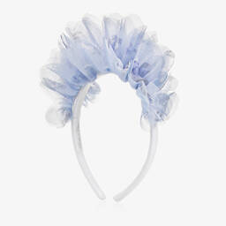 Balloon Chic-Girls Blue Floral Tulle Hairband | Childrensalon Outlet