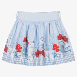 Balloon Chic-Girls Blue Houndstooth Cotton Skirt | Childrensalon Outlet
