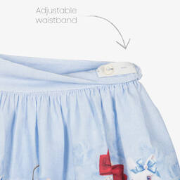 Balloon Chic-Girls Blue Houndstooth Cotton Skirt | Childrensalon Outlet