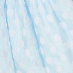 Balloon Chic-Girls Blue Jacquard Polka Dot Dress | Childrensalon Outlet