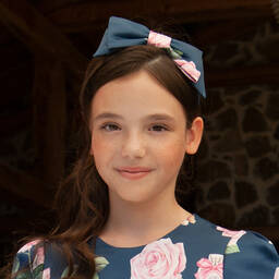Balloon Chic-Girls Blue & Pink Bow Hairband | Childrensalon Outlet