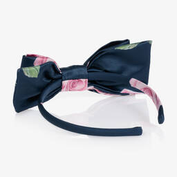 Balloon Chic-Girls Blue & Pink Bow Hairband | Childrensalon Outlet