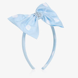 Balloon Chic-Girls Blue Polka Dot Hairband | Childrensalon Outlet