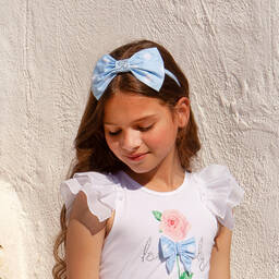 Balloon Chic-Girls Blue Polka Dot Hairband | Childrensalon Outlet