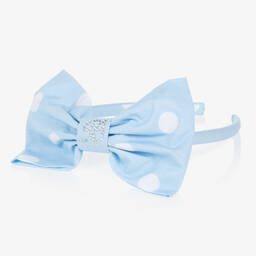 Balloon Chic-Girls Blue Polka Dot Hairband | Childrensalon Outlet