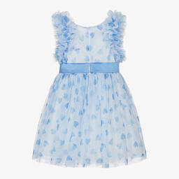 Balloon Chic-Girls Blue Tulle Heart Dress | Childrensalon Outlet
