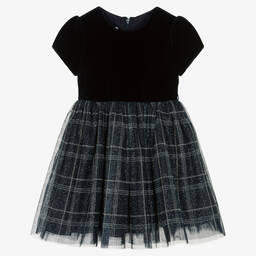 Balloon Chic-Girls Blue Velvet & Tulle Dress | Childrensalon Outlet