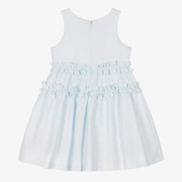 Balloon Chic-Girls Blue & White Cotton Dress  | Childrensalon Outlet
