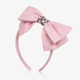 Balloon Chic-Girls Cotton Pink Leopard Headband | Childrensalon Outlet