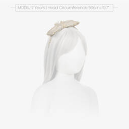 Balloon Chic-Girls Cream & Gold Tweed Headband | Childrensalon Outlet