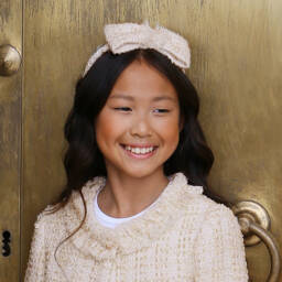 Balloon Chic-Girls Cream & Gold Tweed Headband | Childrensalon Outlet