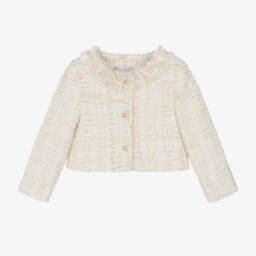 Balloon Chic-Girls Cream Tweed Coat | Childrensalon Outlet