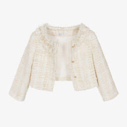Balloon Chic-Girls Cream Tweed Coat | Childrensalon Outlet