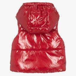 بالون شيك-Girls Deep Red Puffer Gilet | Childrensalon Outlet
