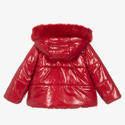 Balloon Chic-Girls Deep Red Puffer Jacket | Childrensalon Outlet