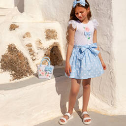 Balloon Chic-Girls Floral & Polka Dot Cotton Skirt Set | Childrensalon Outlet