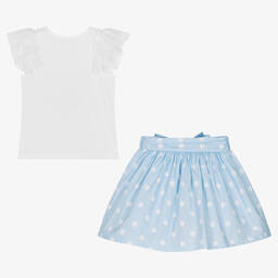 Balloon Chic-Girls Floral & Polka Dot Cotton Skirt Set | Childrensalon Outlet