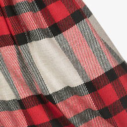 بالون شيك-تنورة مزيج صوف محبوك كاروهات لون أحمر وأخضر | Childrensalon Outlet