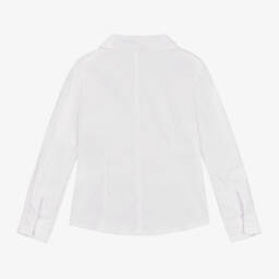بالون شيك-قميص قطن لون أبيض للبنات | Childrensalon Outlet