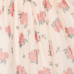 Balloon Chic-Girls Ivory & Gold Tulle Rose Skirt | Childrensalon Outlet