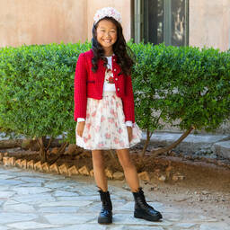 Balloon Chic-Girls Ivory & Gold Tulle Rose Skirt | Childrensalon Outlet