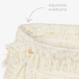 Balloon Chic-Girls Ivory Gold Woven Skirt | Childrensalon Outlet