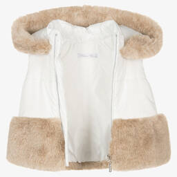 Balloon Chic-Girls Ivory Padded Gilet | Childrensalon Outlet