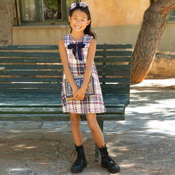 Balloon Chic-Кремовое платье из твида с бантом | Childrensalon Outlet