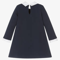 Balloon Chic-Girls Navy Blue Cotton Teddy Bear Dress | Childrensalon Outlet