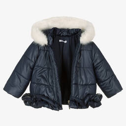 Balloon Chic-Girls Navy Blue Padded Jacket | Childrensalon Outlet