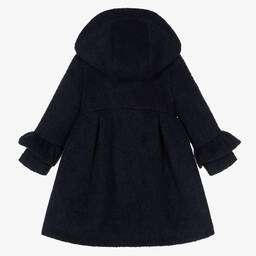 Balloon Chic-Girls Navy Blue Wool Coat | Childrensalon Outlet