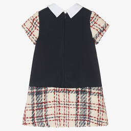 Balloon Chic-Girls Navy Blue Wool Tweed Dress | Childrensalon Outlet