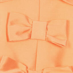 Balloon Chic-Girls Orange Cotton & Silk Bows Dress | Childrensalon Outlet