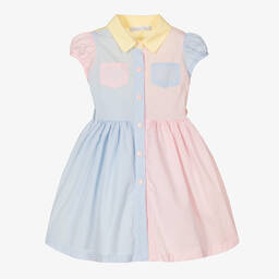 Balloon Chic-Girls Pink & Blue Cotton Gingham Dress | Childrensalon Outlet