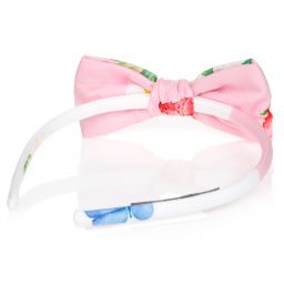 بالون شيك-طوق للشعرقطن لون زهري و أبيض للبنات | Childrensalon Outlet