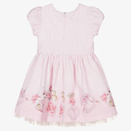 Balloon Chic-Girls Pink Brushed Cotton Dress | Childrensalon Outlet
