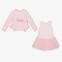 Balloon Chic-Розовый свитшот и платье из хлопка | Childrensalon Outlet