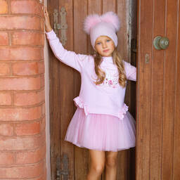 Balloon Chic-Розовый свитшот и платье из хлопка | Childrensalon Outlet